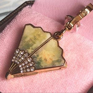 Juicy Couture Fan Charm Pave Crystals Pink  Rare